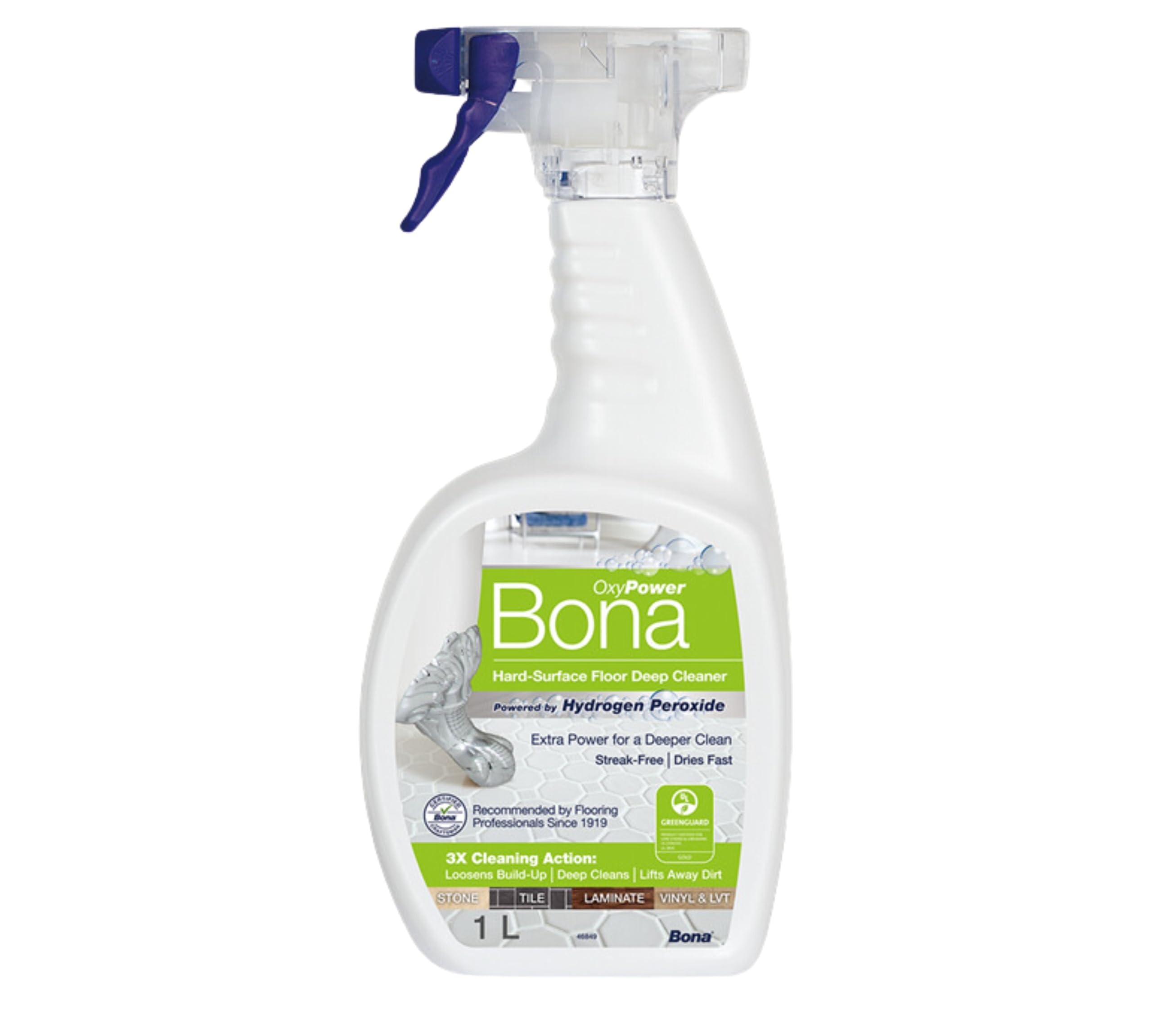 Bona OxyPower Hard-Surface Floor Cleaner Liquid - Deep Cleaning, Streak Free | 1 Litre