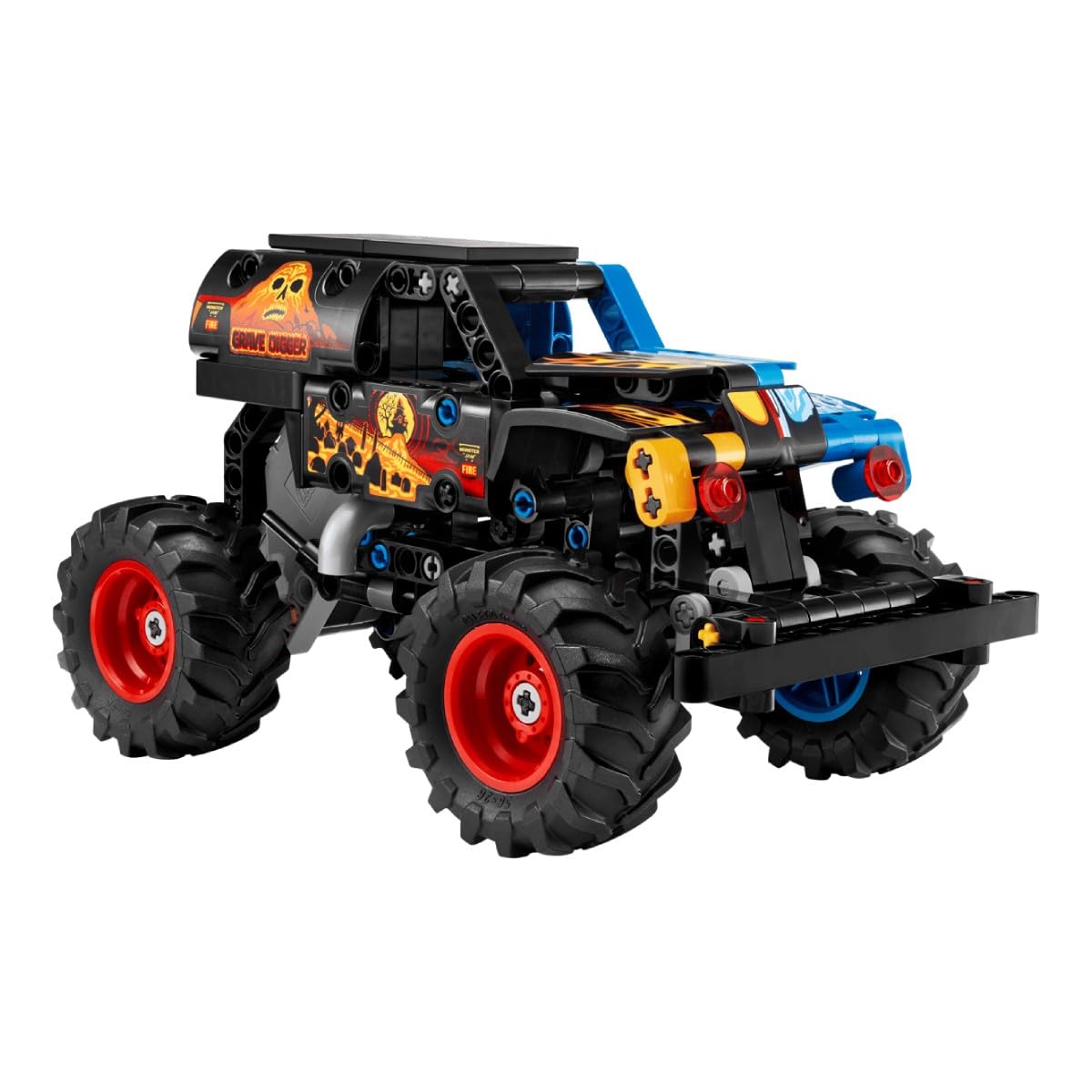 LEGO Technic Monster Jam Grave Digger Fire and Ice Pull-Back Truck Toy - 263 Pieces, 7+