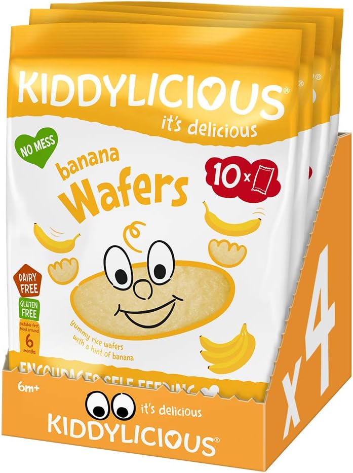 Kiddylicious Banana Wafers Gluten Free Dairy Free Kids Snack, Pack of 40 1