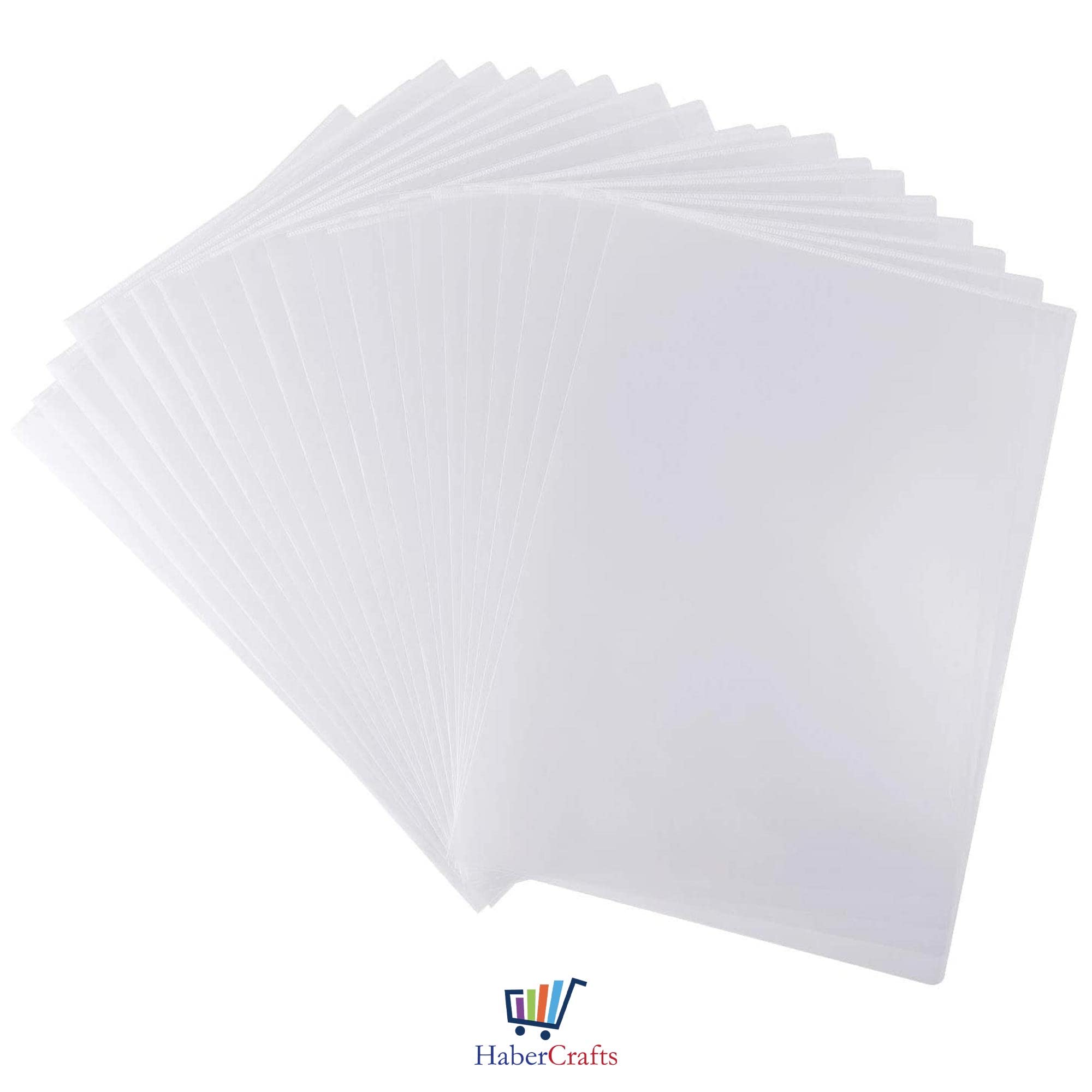 Habercrafts Heavy Duty A4 File Wallets - Top & Side Opening | 150 Micron | 25 Pack 7