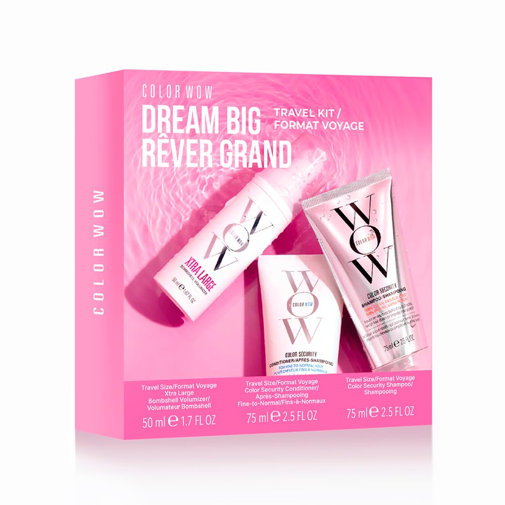 COLOR WOW Dream Big Travel Kit - Volumising Trio for Fine Hair | 3 Piece Set | Travel Size