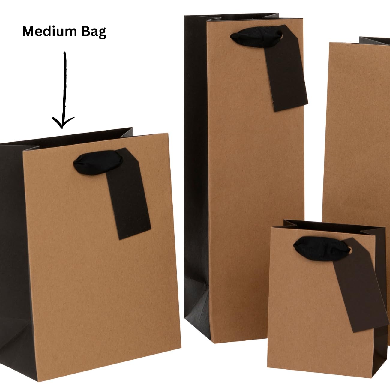 Glick Luxury Medium Gift Bag - Black | 225x200x100mm 6