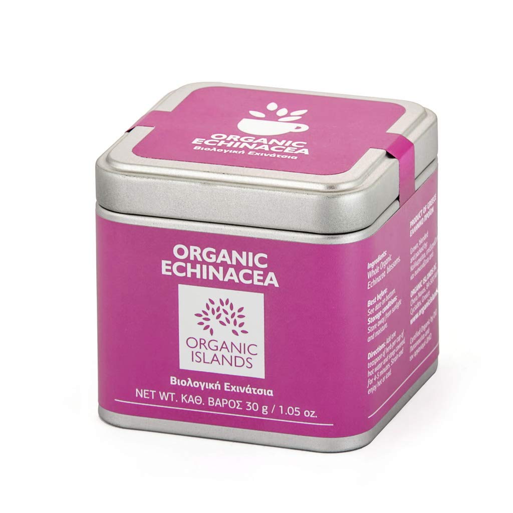 Organic Islands Organic Echinacea Herbal Tea - Immunity Support | 30g (Pack of 2) | Greek Origin