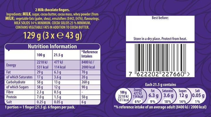 Cadbury - Dairy Milk Twirl Chocolate Bar Multipack (3 x 129g)