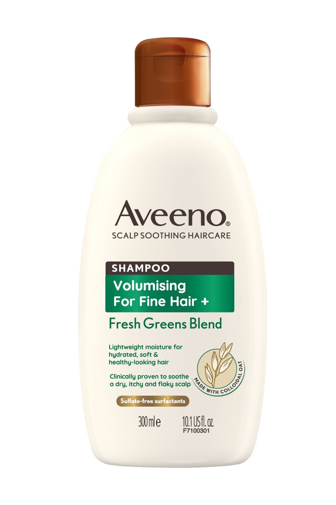 Aveeno Scalp Soothing Volumising Shampoo - Fresh Green Blend, Colloidal Oat Extract, for Fine Hair, 300ml