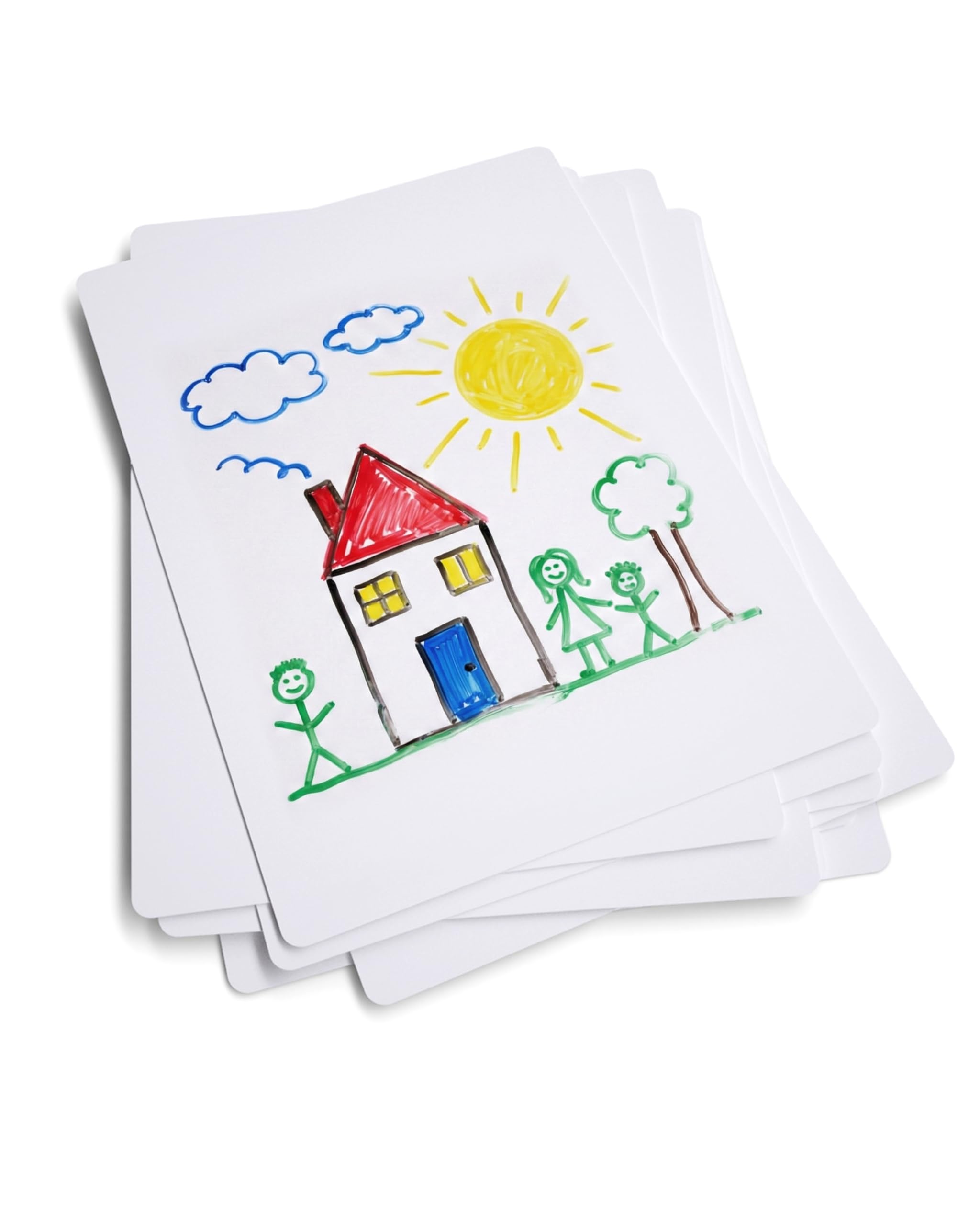 SHOW-ME A4 Mini Whiteboards - Plain Drywipe, Lightweight 0.5mm, Pack of 10