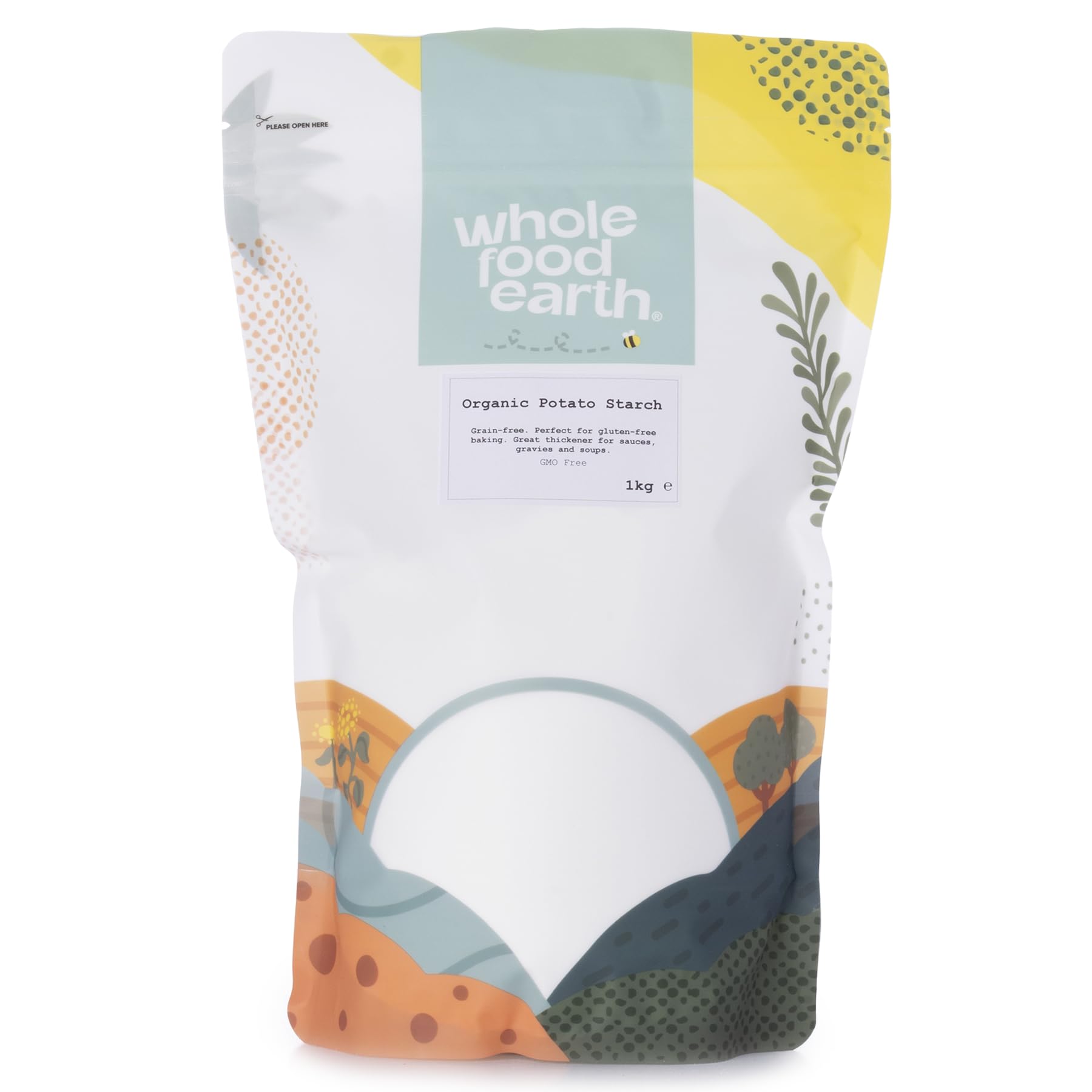 Wholefood Earth Organic Potato Starch - 1kg | GMO Free | Vegan Thickener