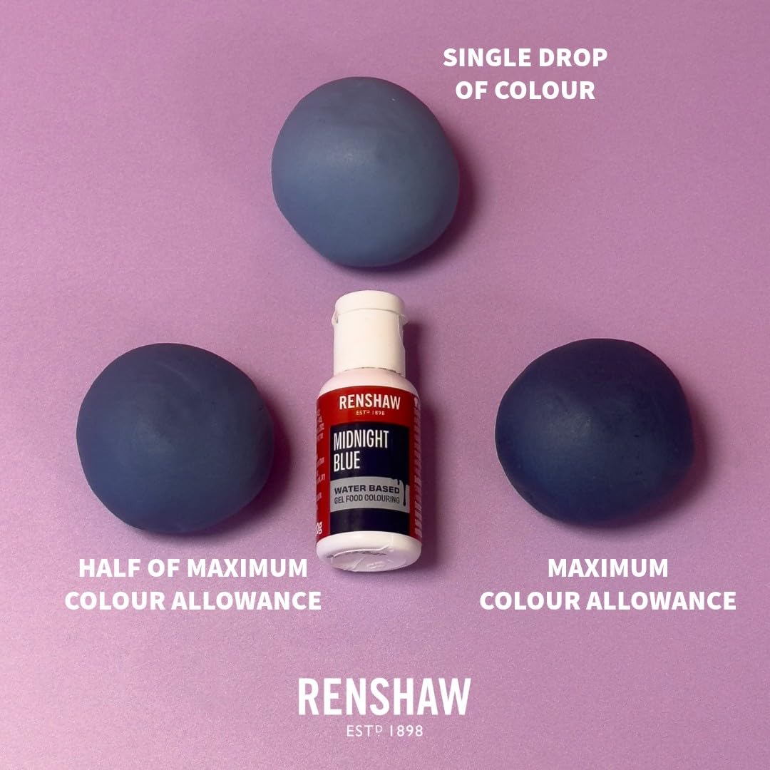 Renshaw Water Based Gel Food Colouring - Midnight Blue (Navy) | 20g Gel Formula 4