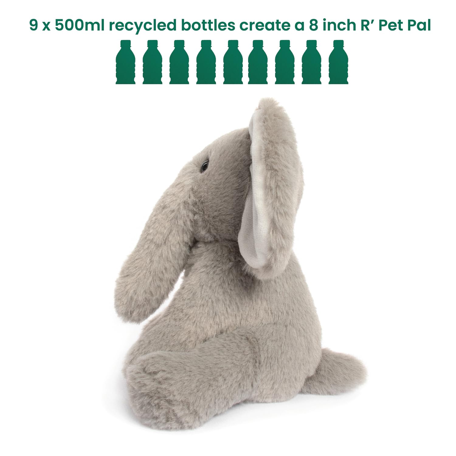 Lesser & Pavey Rpet Pals Ellie Sit Elephant Teddy For Kids | Made Up of Rec