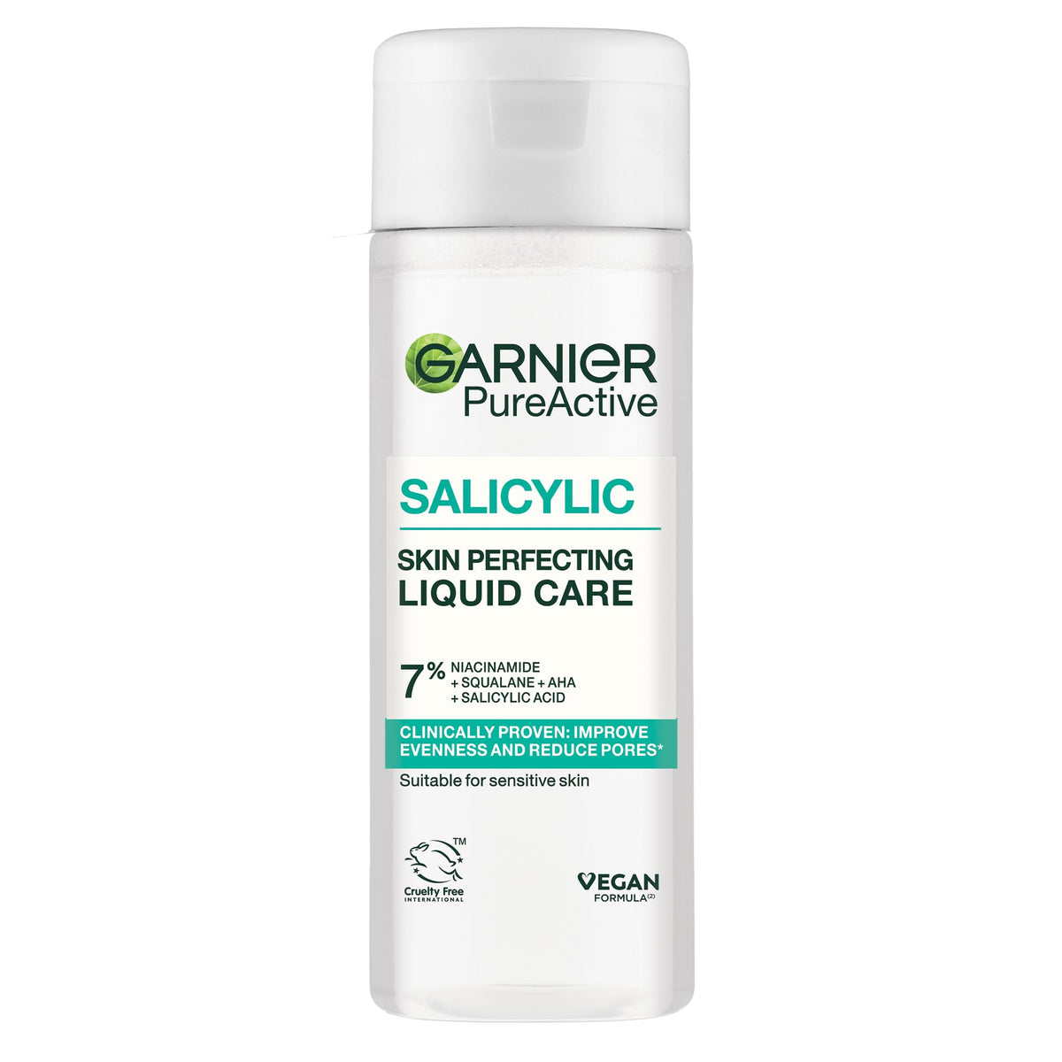 Garnier Salicylic Acid Skin Perfecting Liquid Care Toner - Targets Pores & Blemishes | 7% Niacinamide, Squalane, AHA | 120 ml