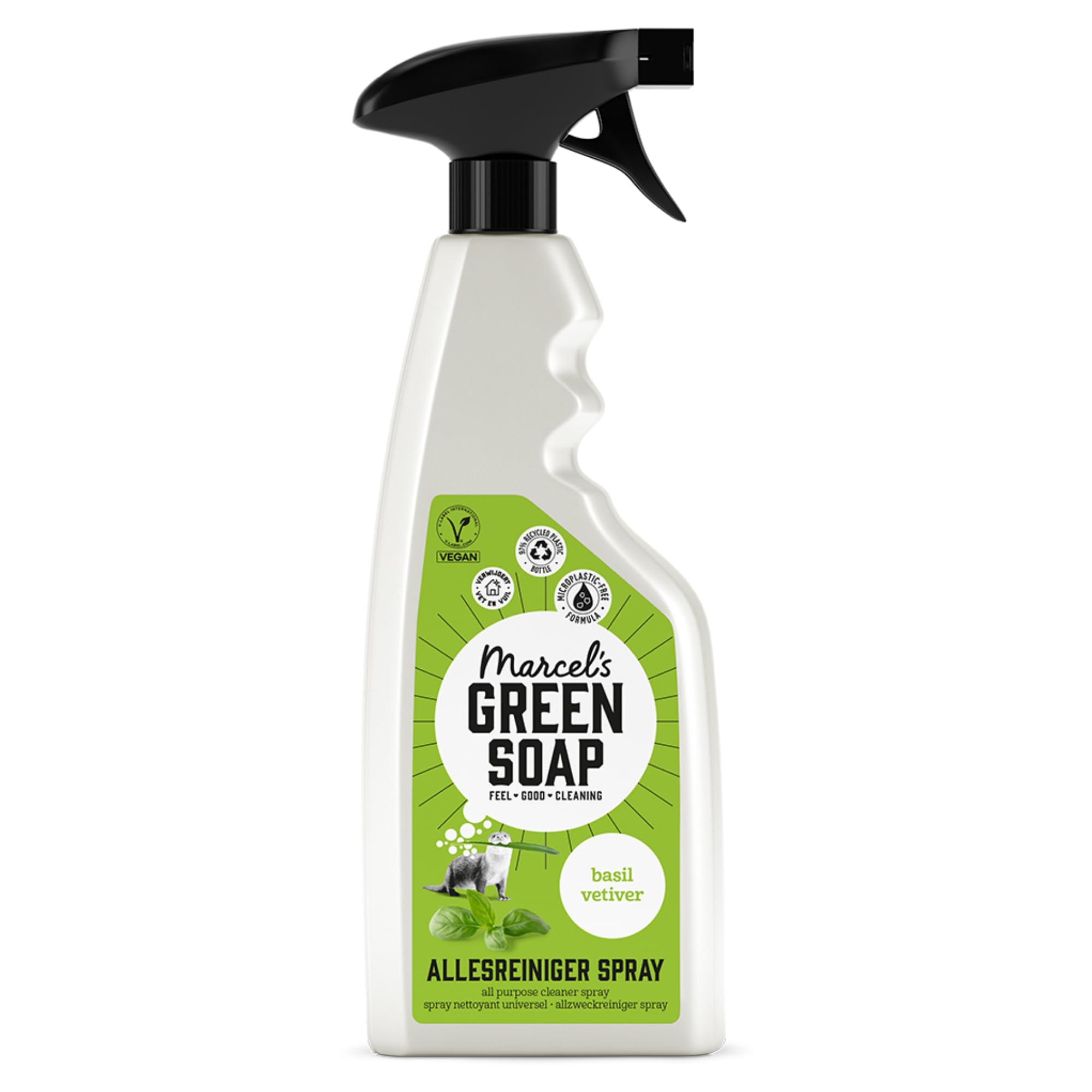 Marcel's Green Soap All-Purpose Cleaner Spray - Basil & Vetiver Scent | 500 ml | Microplastic-Free Formula 1