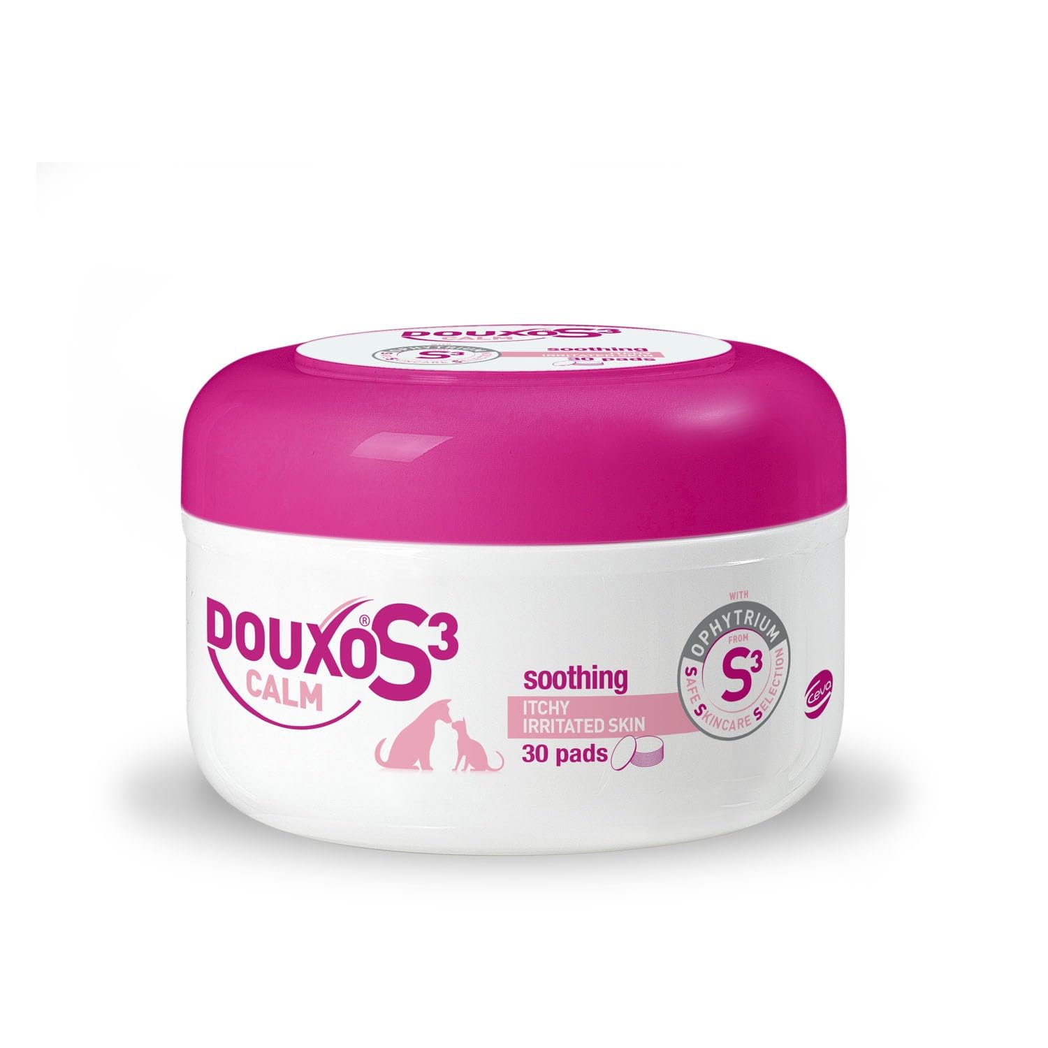 Douxo S3 Calm Pads - Itch Relief & Hydration for Dogs | Ophytrium Enriched | Vanilla Scent