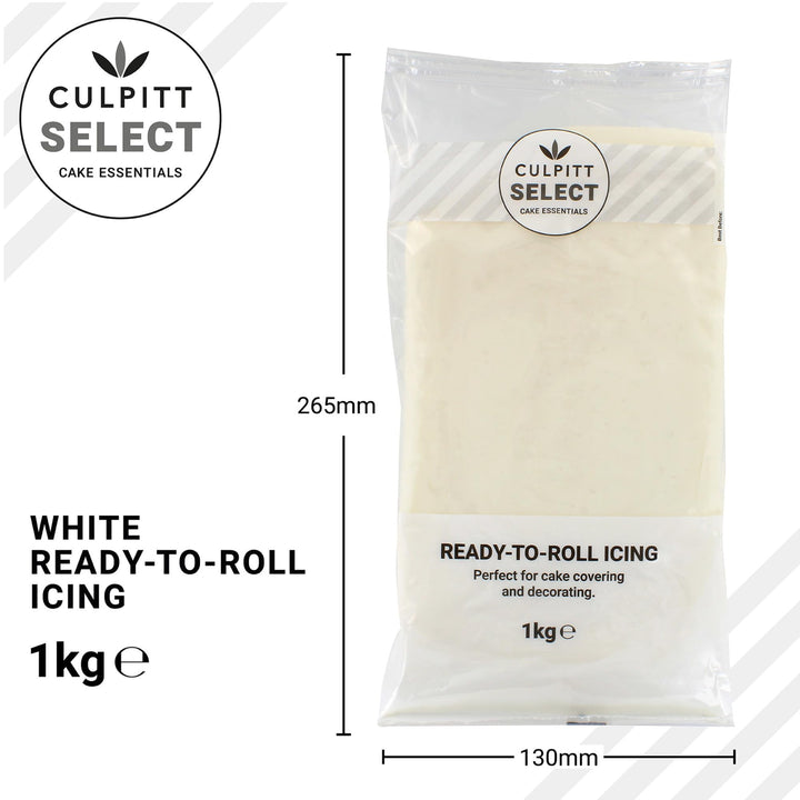 Culpitt Select Ready to Roll Icing, White Sugar Paste Fondant for Cake Decorating