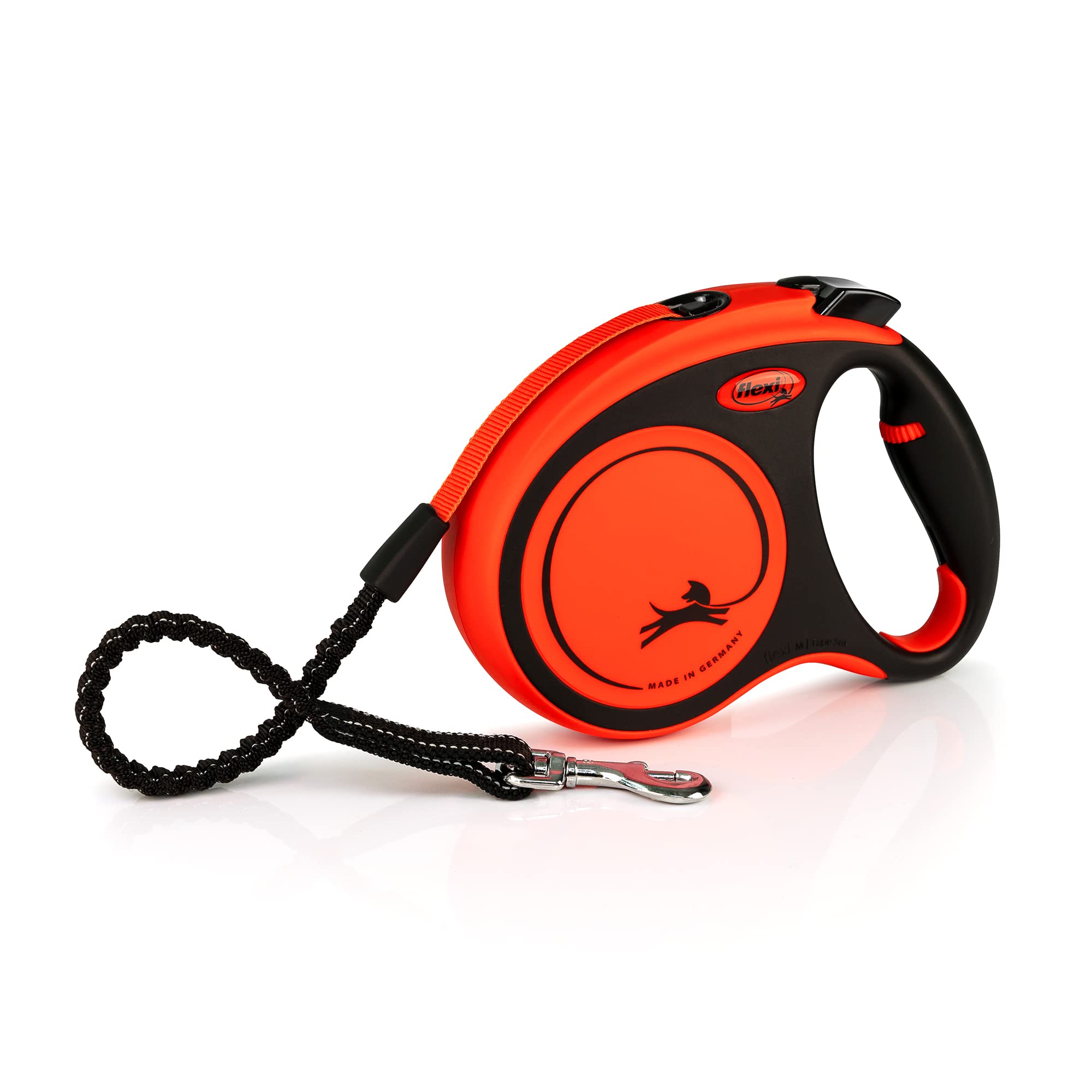 flexi Xtreme M Retractable Dog Lead - 5m Tape, 35kg Max, Orange/Black