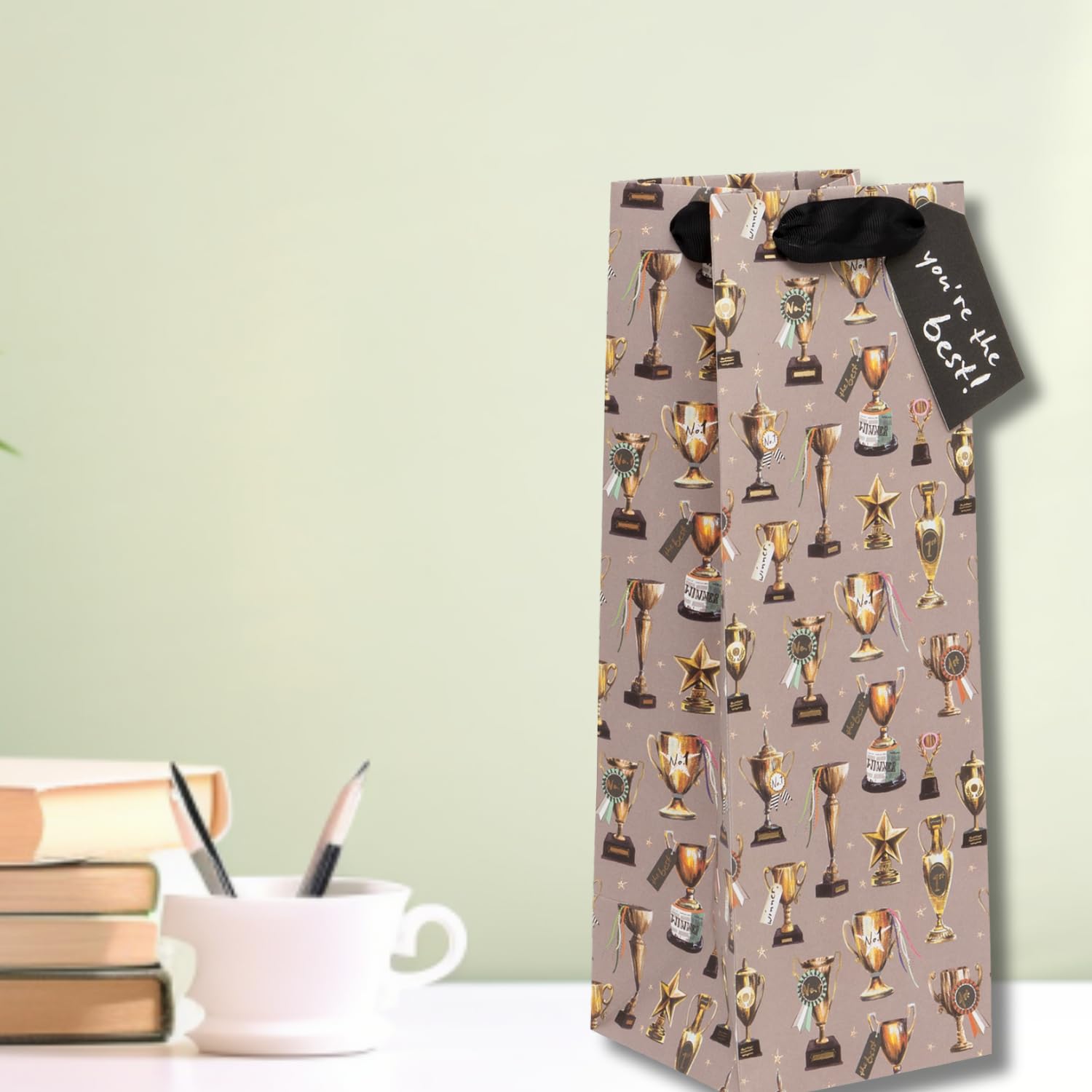 Glick Father's Day Bottle Gift Bag - 'You're the Best' Design | 36x12.5x12 cm | 210GSM Paper 3