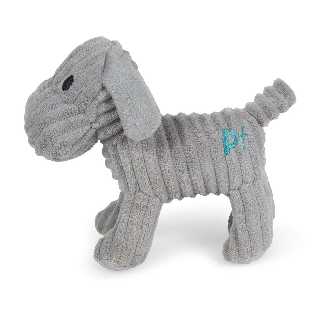 Petface Freddi Cord Plush Puppy Dog Toy - Lightweight, Portable, Squeaker Included