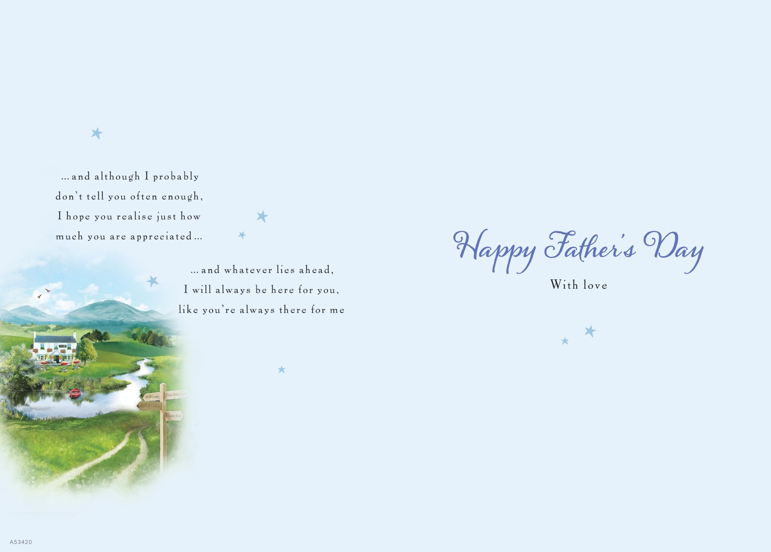 Piccadilly Greetings Father's Day Card with Love to Dad | 10 x 7 Inches | Monochrome