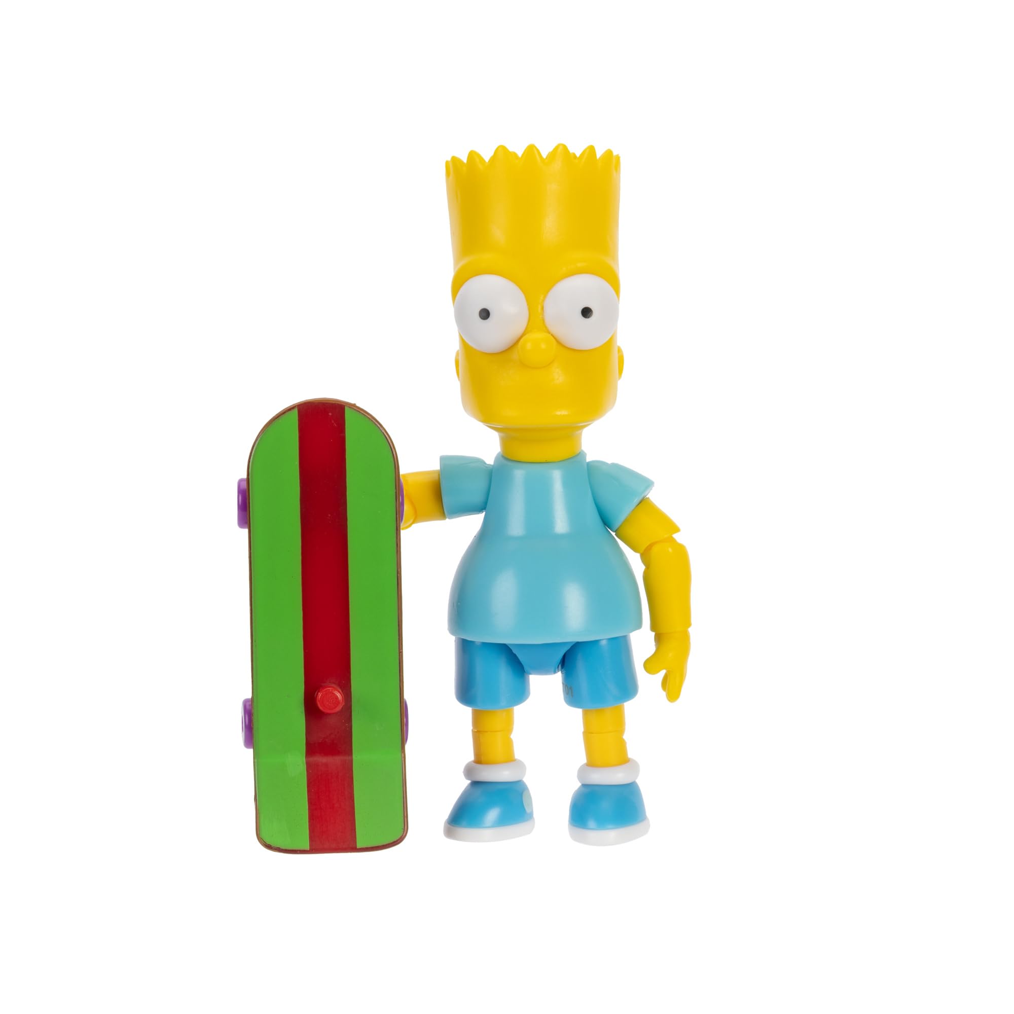 Jakks Pacific The Simpsons Bart Simpson Action Figure - 3.75 Inch Poseable Figure with Skateboard 1