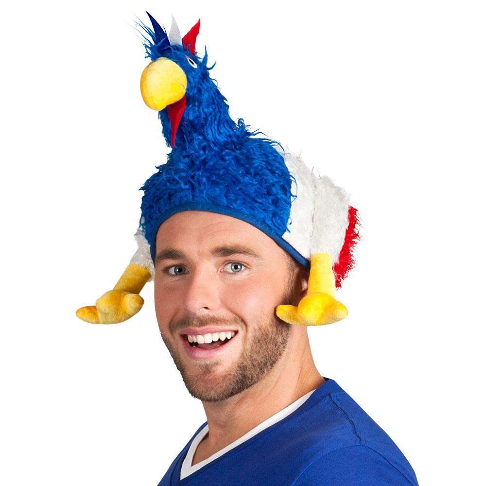Boland 62021 Adult Hat Tricolored Hen Motif - Blue/White/Red, One Size, BOL62021
