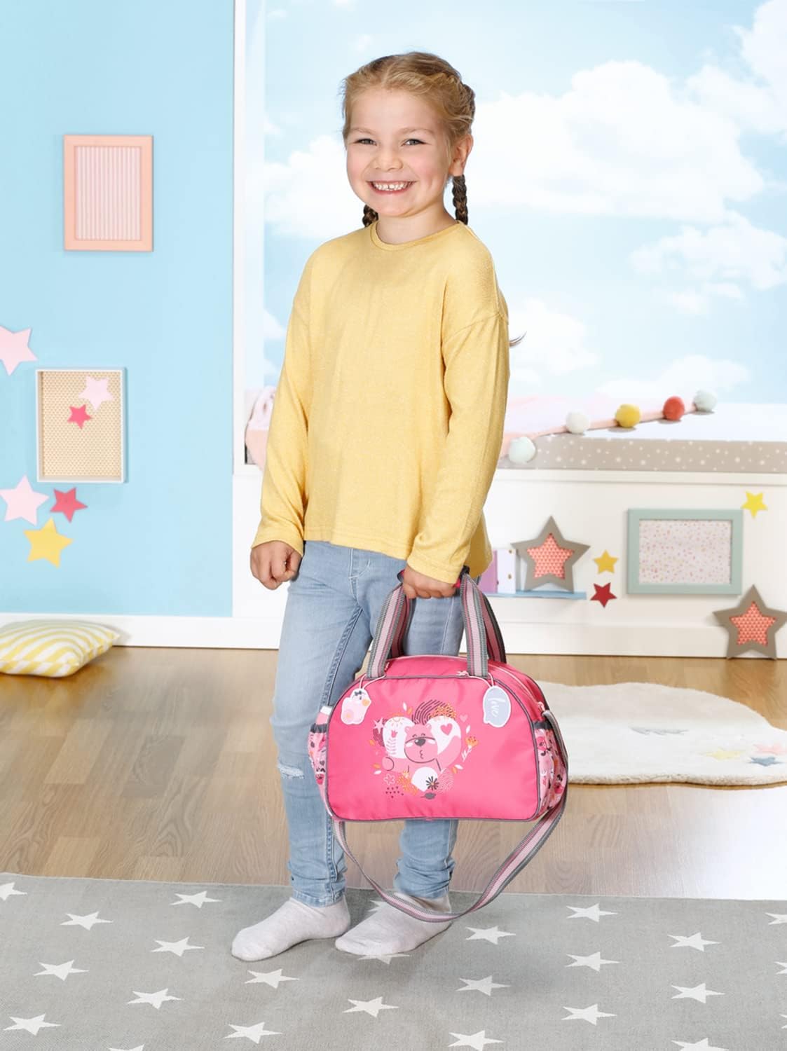 BABY born Doll Changing Bag - Pink Shoulder Bag with Changing Mat, Lotion Bottle & Nappy 6