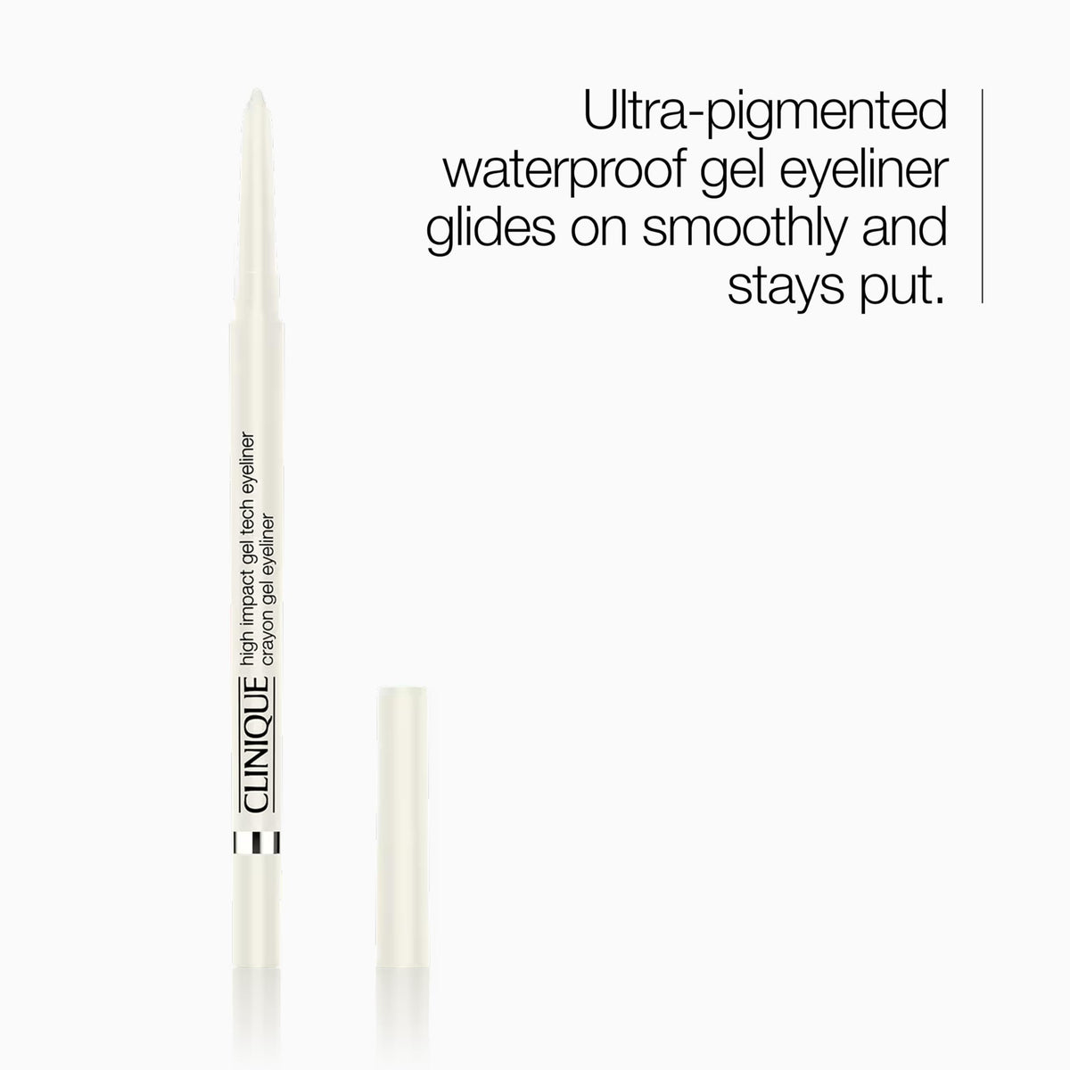 Clinique High Impact Gel Tech Eyeliner Pencil - Waterproof, Smudge-Resistant, Bright White, 0.35 g
