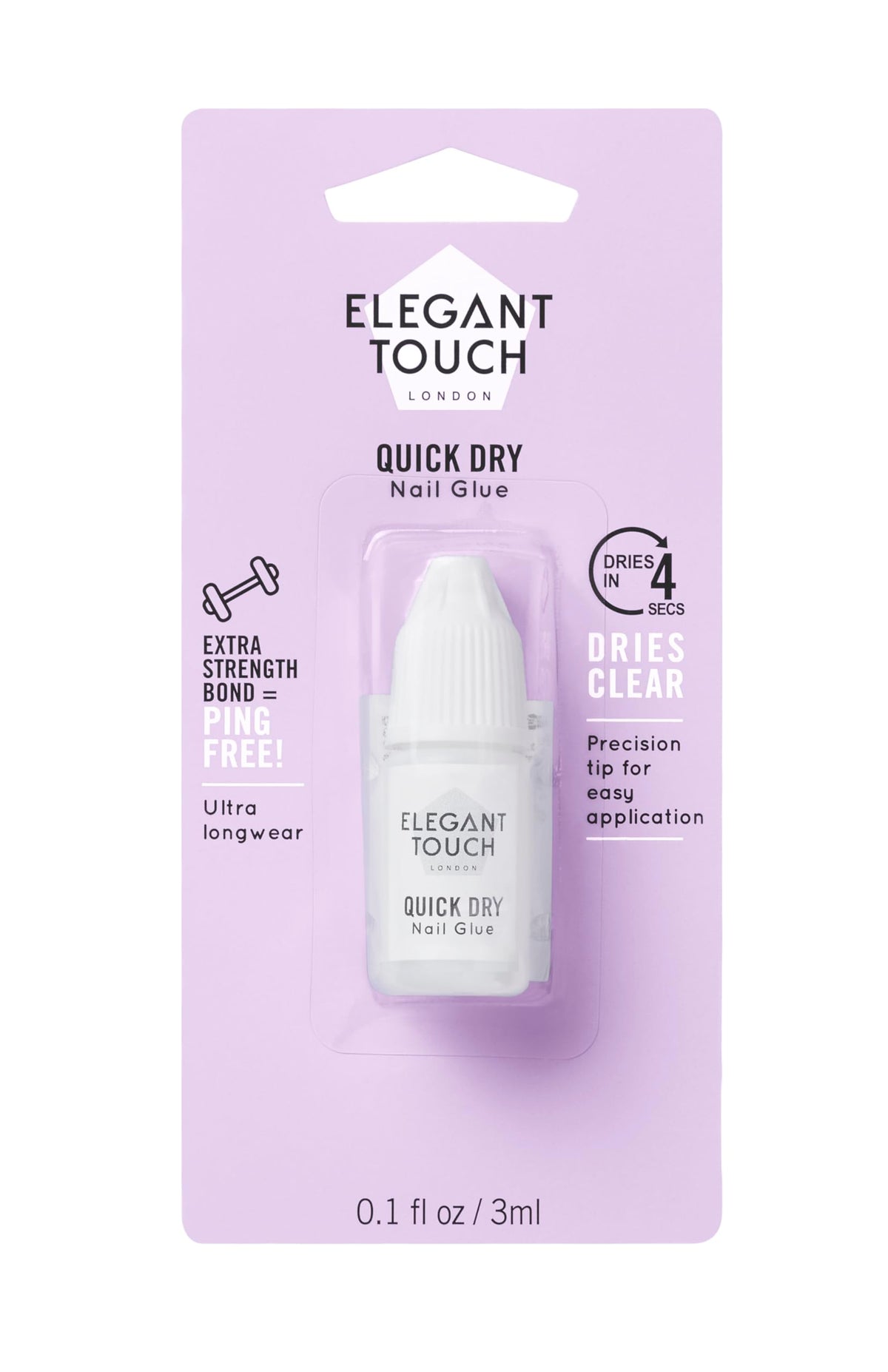 Elegant Touch 5 Second Protective Nail Glue - Clear, 3 ml
