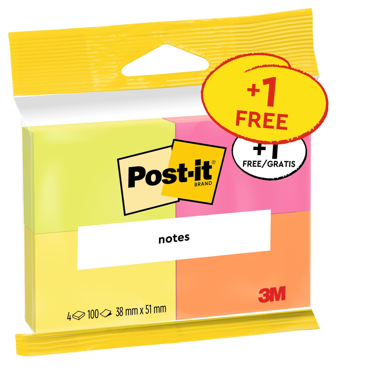 Post-it 6812P Self-Stick Notes - 51 x 38 mm | Neon Colour | Extra Eye-Catching 2