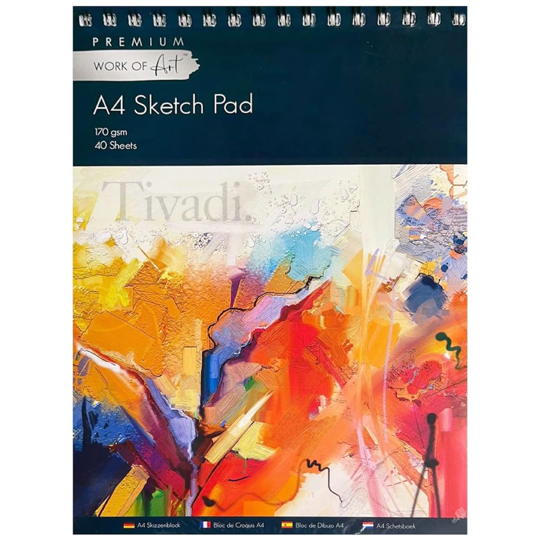 EasyNote A4 Sketch Pad - 170gsm Cartridge Paper | 40 Sheets Spiral Bound 1