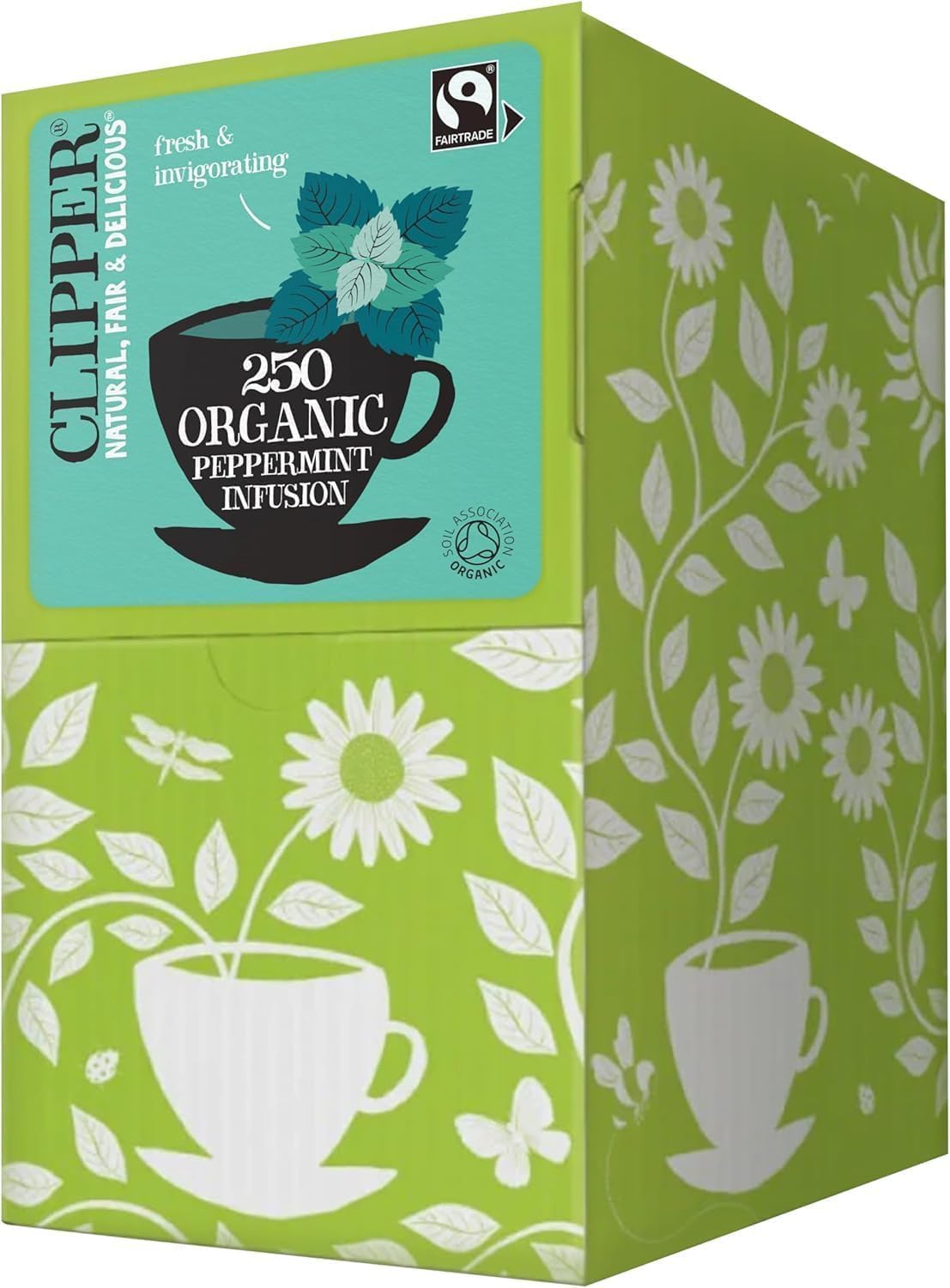 Clipper Natural, Fair & Delicious Organic Peppermint Herbal Tea Bags - 250 Count, Caffeine Free
