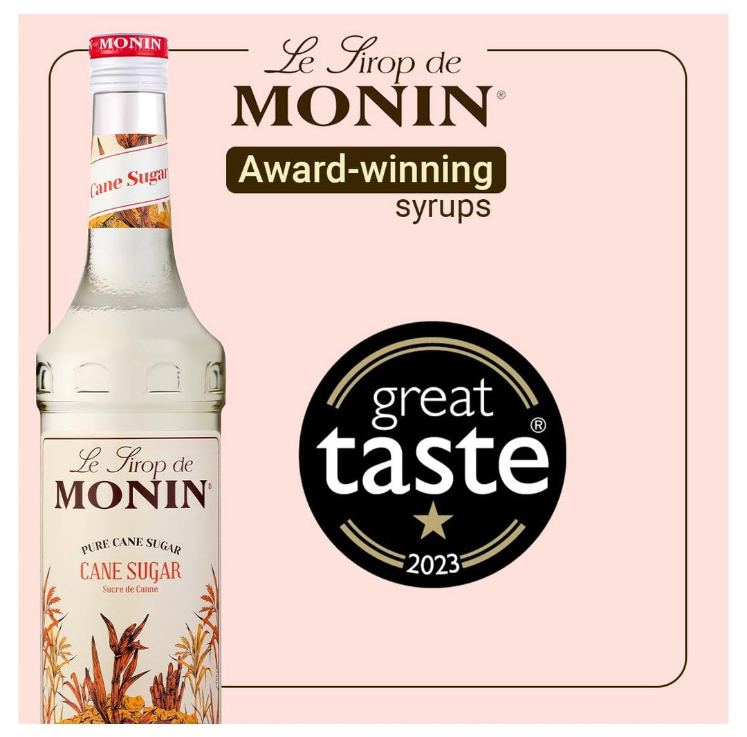 MONIN Pure Cane Sugar Syrup 700ml - Vegan, Allergen-Free Sweetener for Coffee, Cocktails & Beverages