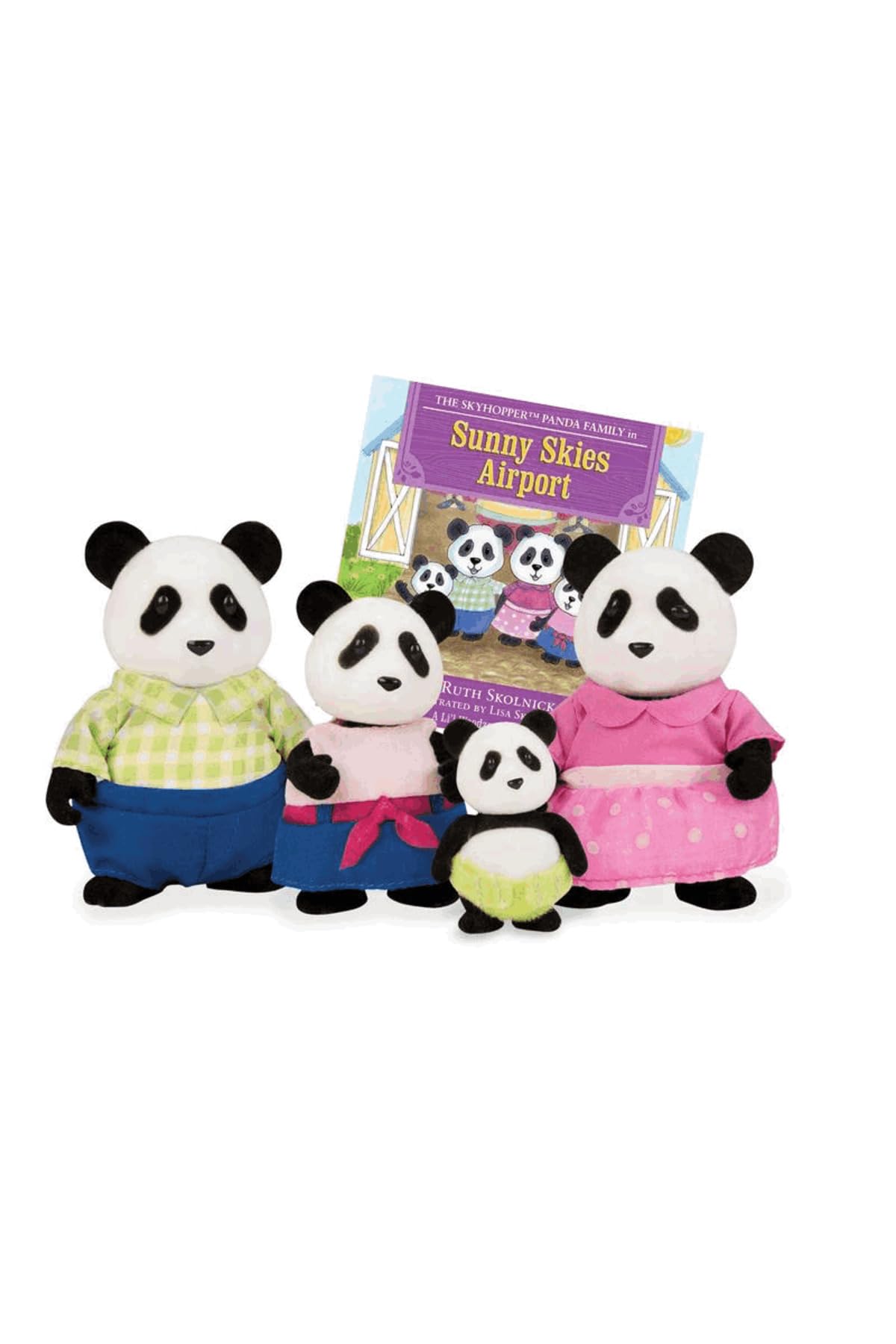 Li"l Woodzeez Skyhopper Panda Family Set of 4 Collectible Posable Figurines 1