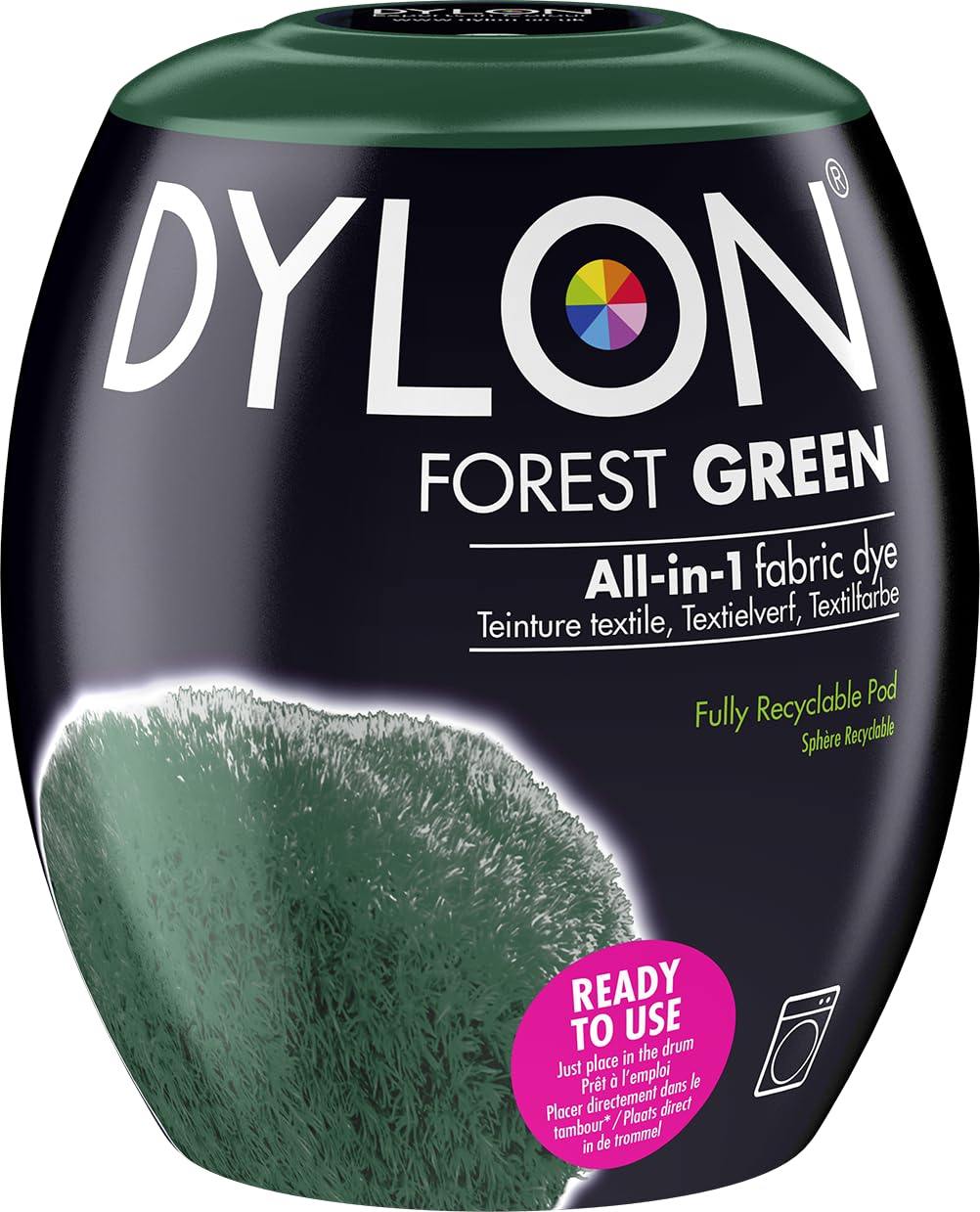 Dylon Washing Machine Fabric Dye Pod - Forest Green | Intense Color | Up to 600g Capacity 1