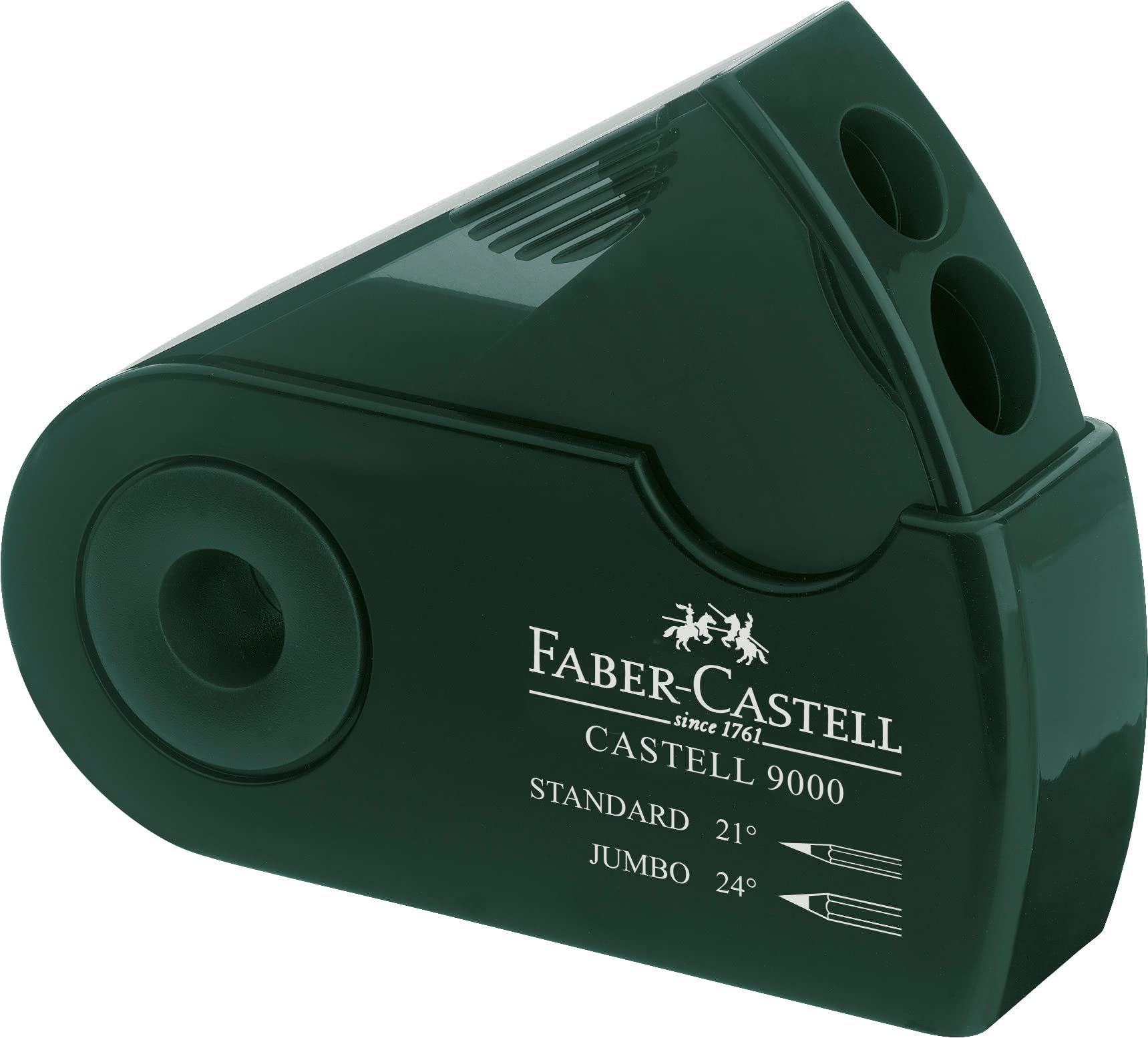 Faber-Castell Miscellaneous Castell 9000 Twin Sharpening Box, Green, For Art, Craft, Drawing, Sketching, Home, School, University, Colouring 2
