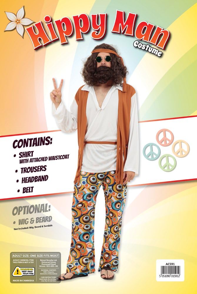 AC591 Hippie Man Costume - Adult 2
