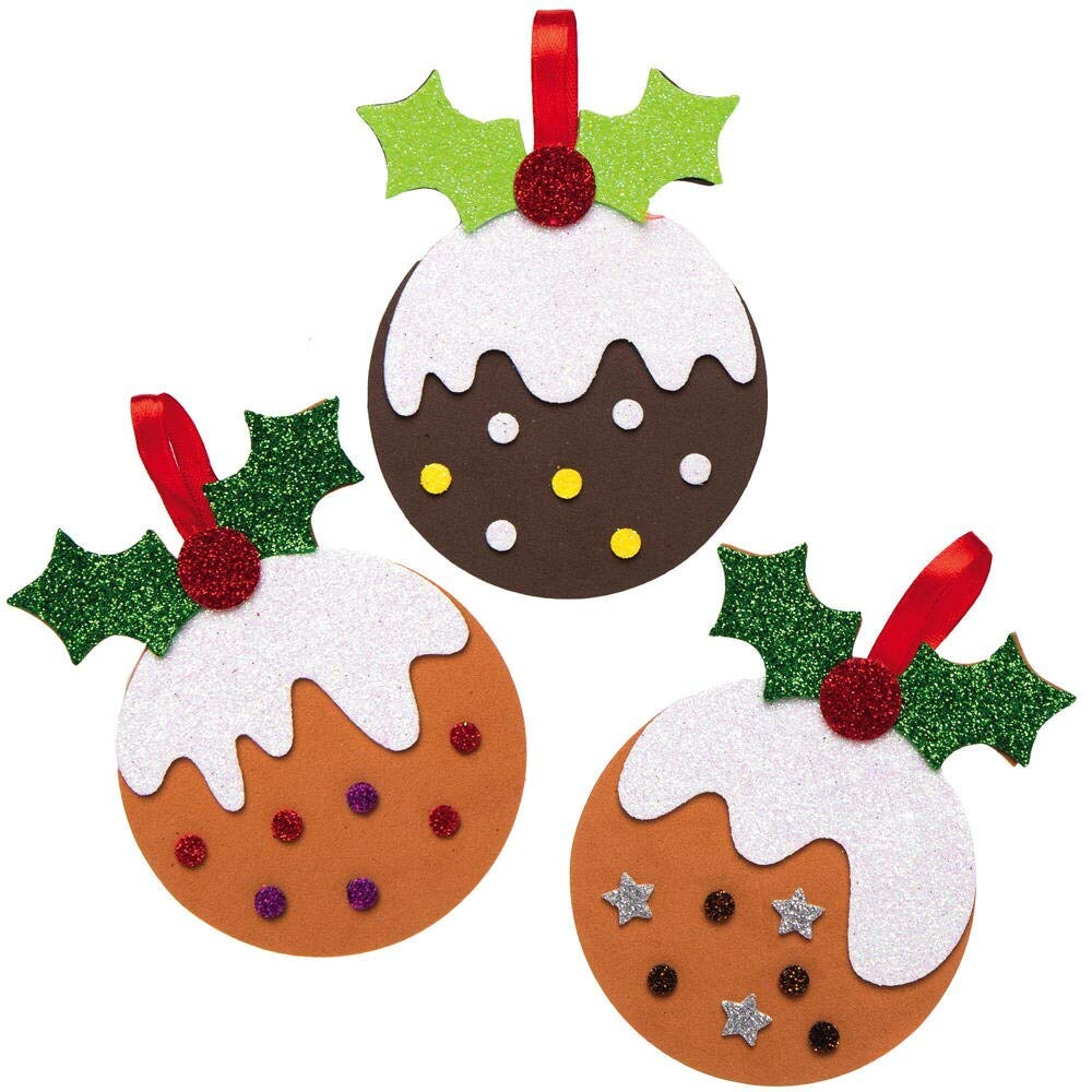 Baker Ross AX344 Christmas Pudding Mix and Match Decoration Craft Kit - 8 Pack, Ages 3+ 7