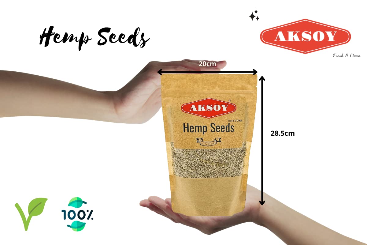 AKSOY Whole Hemp Seeds - Complete Protein Source | 625g | Rich in Omegas 3 & 6 3
