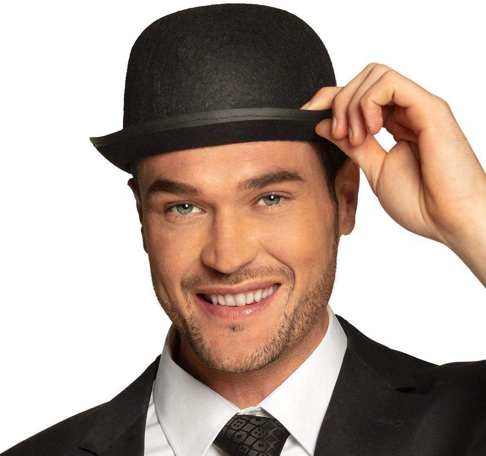 Boland Classic Black Bowler Hat - Adult Costume Headwear with Satin Ribbon 2