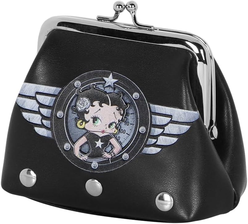 Betty Boop Motor Love-Clip Coin Purse, Black (07344)