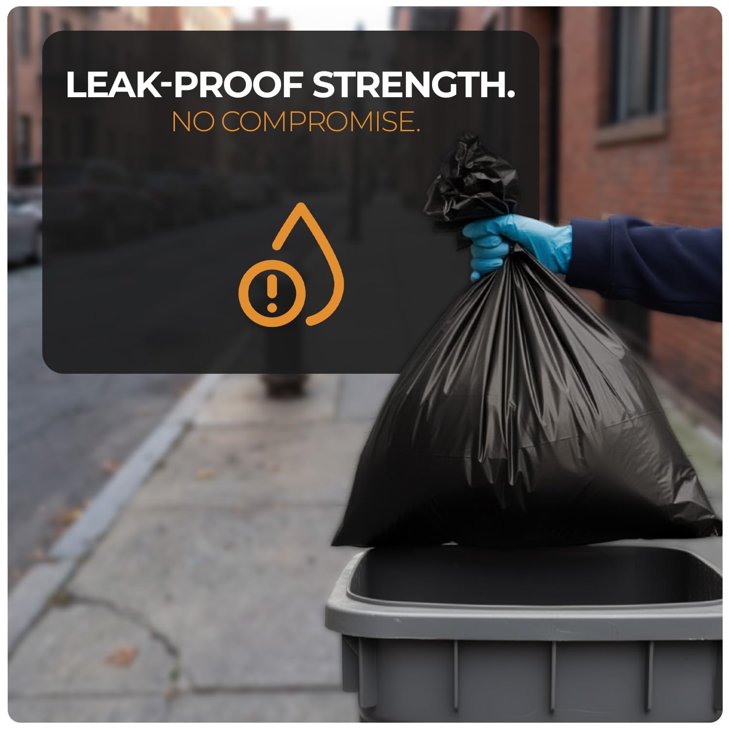 Scott 11 Black Bin Bags - 70L Capacity, 50 Count, 30 Micron Thick, Leak-Resistant 5