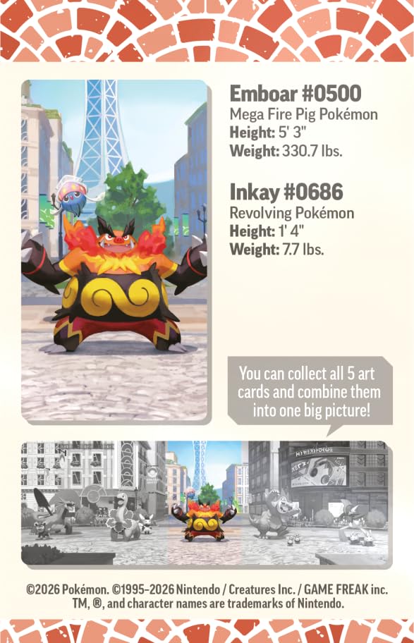 Pokémon TCG: Lumiose City Mini Tin: Emboar & Inkay - 2 Booster Packs 3