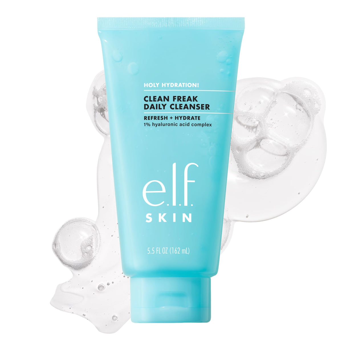 e.l.f. SKIN Holy Hydration! Clean Freak Daily Cleanser - Hydrating Gel Face Wash with Hyaluronic Acid | 162 ml