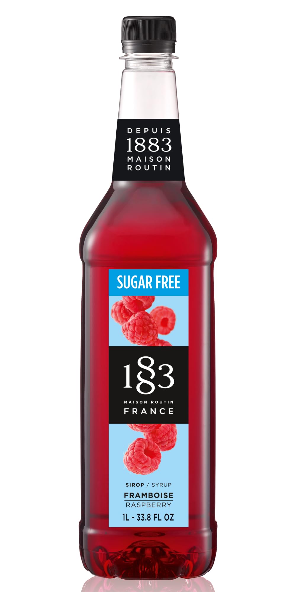 1883 MAISON ROUTIN Sugar Free Raspberry Syrup - 1L | Vegan & Keto Friendly