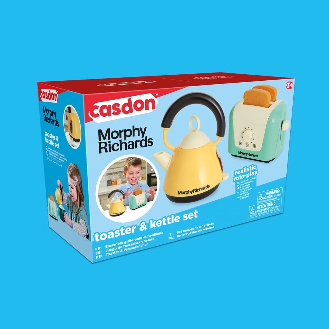 Casdon Morphy Richards Interactive Toy Toaster & Kettle Set - Play Kitchen Appliances for Kids 3+