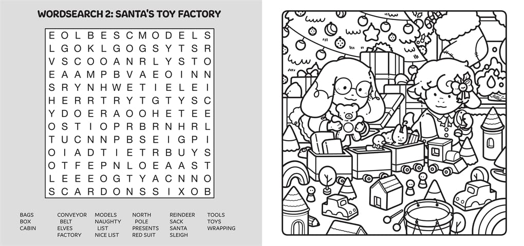 Buster Books Cute & Cosy Christmas Wordsearches - Festive Puzzles & Colouring for Ages 8+