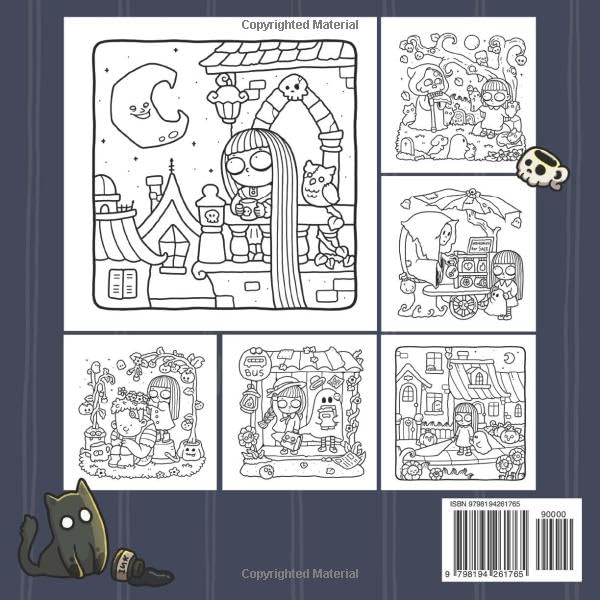 Spooky Girl Coloring Book for Adults by Coco Wyo - 40 Pages | Stress Relief | Paperback