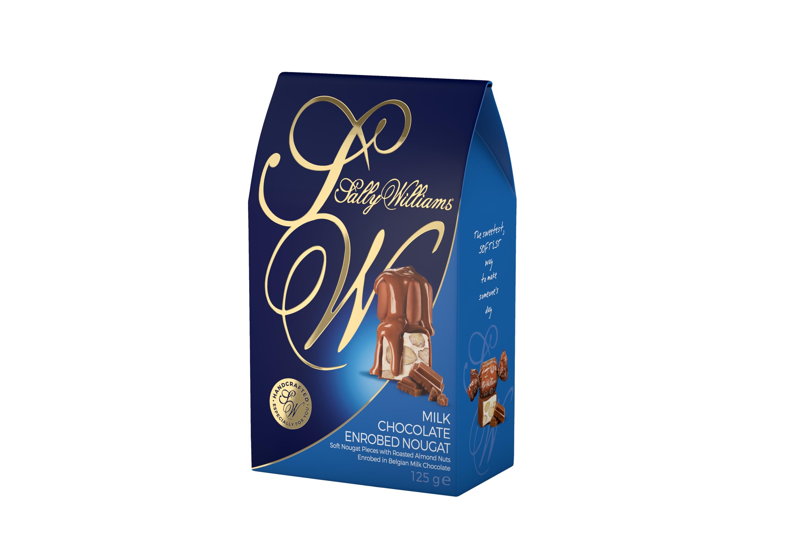 Sally Williams - Luxury Milk Chocolate Covered Soft Nougat Pieces with Roasted Almonds 1