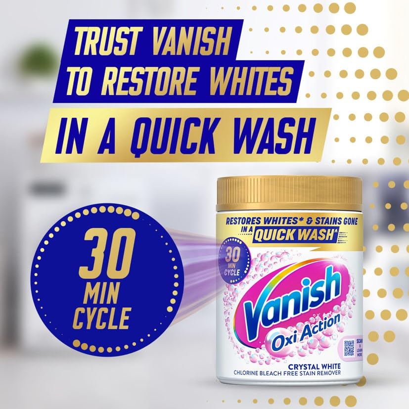 Vanish - Gold Oxi Action Laundry Booster & Stain Remover Powder for Whites 1.5kg
