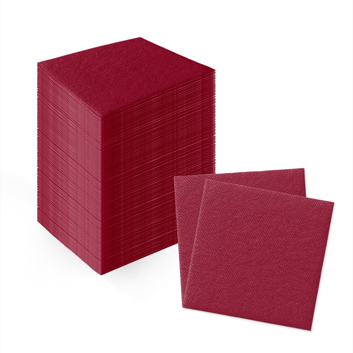 PAW Decor Collection Airlaid Napkins - 20x20 cm, 100 Pieces, Cocktail Fold 1/4, Bordeaux Red 1
