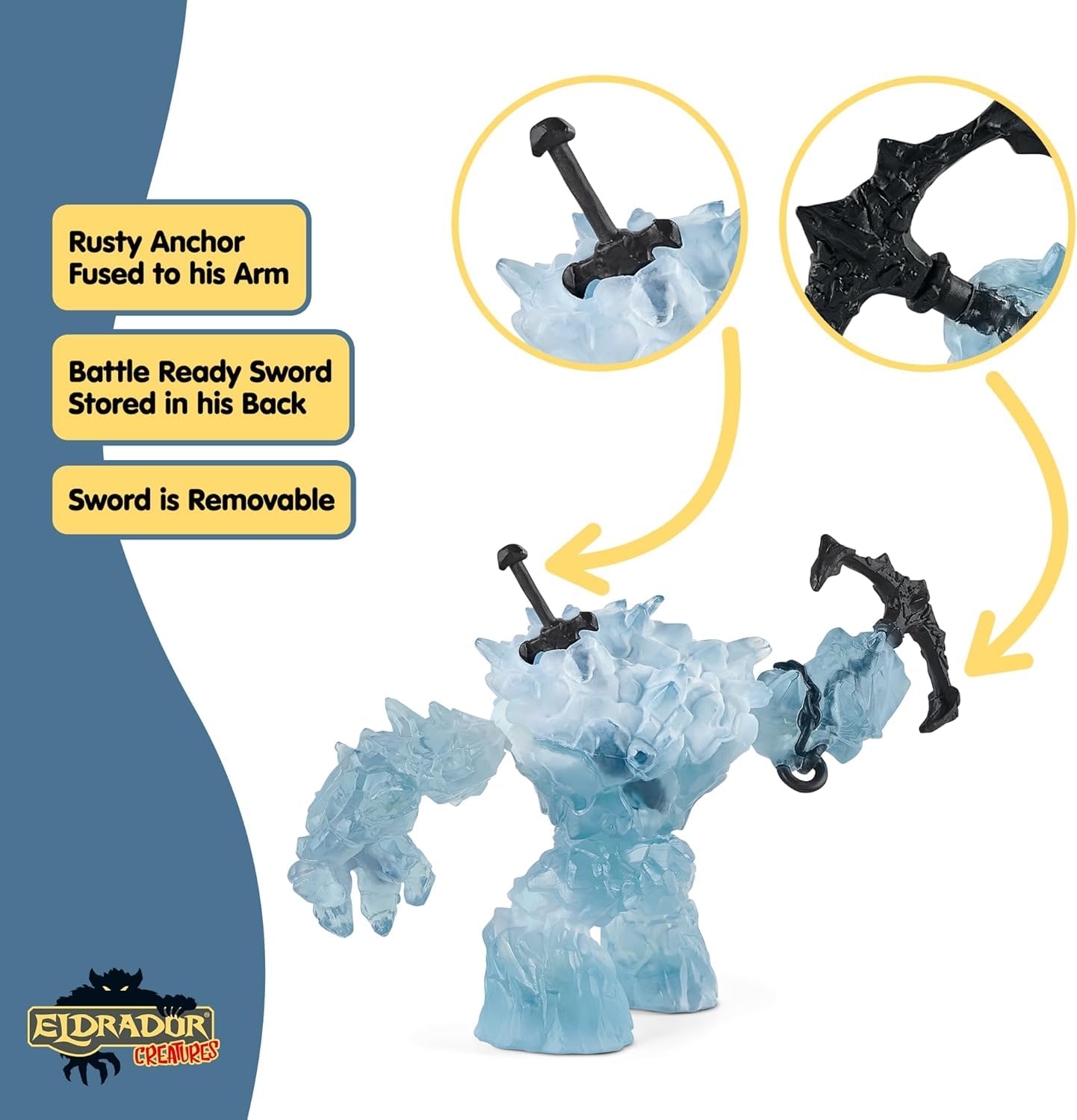 Schleich Eldrador Creatures Ice Giant Action Figure with Sword and Axe | Ages 7+ 7