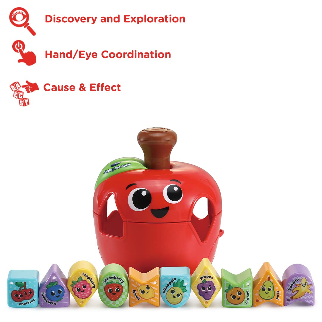 VTech Sorting Fun Apple Shape Sorter - Educational Toy for Ages 1-3 | 10 Shapes 3